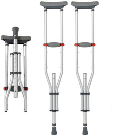 Crutches for Adults Underarm Crutches Lightweight Adjustable Aluminum Crutches Medium Adult Single and double Silver Great for Travel or Work (C1) Selfless dedication