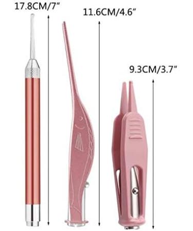 FZZDP LED Light Earpick Wax Removal Tools Set - 3Pcs Spoon, Tweezers, Nose Cleaning Clip with Case for Baby & Adults - Buy Online on GoSupps.com