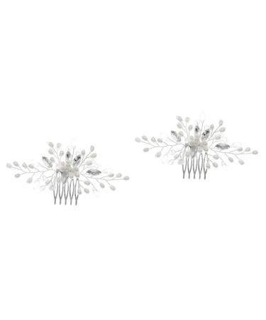Beaupretty Accessories bridal pearl comb Headdresses for women Hair clips Women hair comb girls barrettes for hair rhinestone barrettes pearl hair pin accessories bride manual Zinc Comb