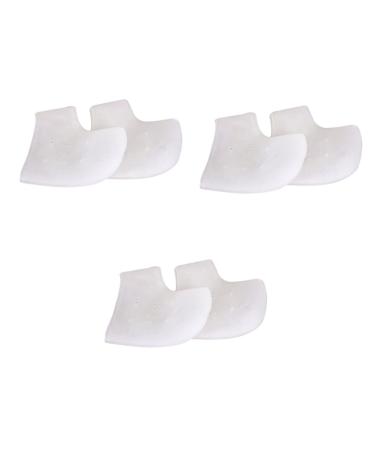 Beavorty 3 Pairs Plantar Socks Silicone Gel Sleeve Cracked Socks for Heel Pain Heel spur Socks Heel Cups Sock Heel Protectors moisturizing Socks Heel Sleeve Spa White