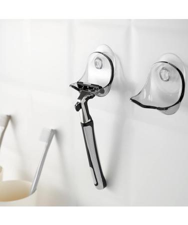 2-Piece Suction Cup Razor Holder Set - Gray Razor Bracket & Shower Storage Solution for International Shipping - Buy Online on GoSupps.com