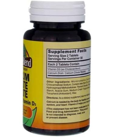 Nature s Blend Calcium Citrate With D 500Mg Tablets 60 Ct (6 Pack) - Buy Online on GoSupps.com