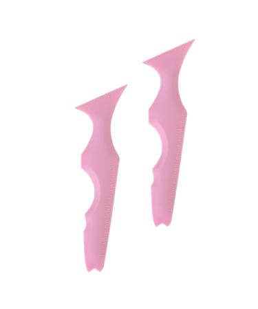 Housoutil 2pcs Silicone Beauty Ruler Silicone Molds Eyebrow Template Angled Eyebrow Stencils Eyebrow Trimming 15X4.15CM Pink-1