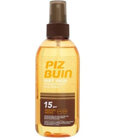 Piz Buin Wet Skin Sun Spray SPF 15 Medium 150ml - Water Resistant Sunscreen - Buy Online on GoSupps.com