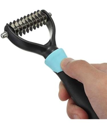 BlueMoo Professional Pet Dog Cat Comb Brush Dematting Deshedding Grooming Trimmer Tool-10 Blades (Blue) - Buy Online on GoSupps.com