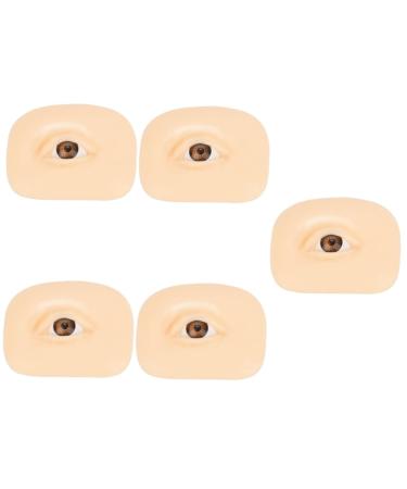 Housoutil 5pcs Makeup Practice Skin Silicone Molds Eyeline Practice Skin Eye Makeup Board Eye Plate Blank