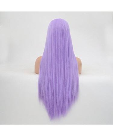 Rainbow Snow Purple Synthetic Lace Front Wig - Lavender Purple Hair with Baby Hair for Women | Long & Natural Heat-Resistant Cosplay Wig - Buy Online on GoSupps.com