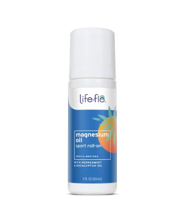 Life-Flo Magnesium Oil Sport Roll-On | With Magnesium Chloride from Zechstein Seabed, Arnica & Menthol | Soothes Muscles & Joints After Exercise | 3oz