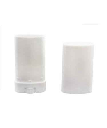 6 pieces 15 ml/gram/0.5oz oval empty refillable plastic diy lip balm glosshill pipe tube bottle lipstick memory organizer deo crayon chapstick holder container (white)
