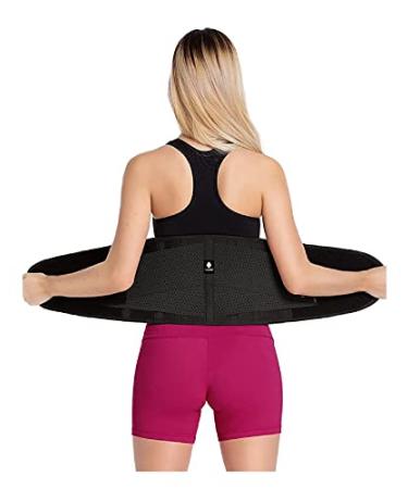 Tecnomed Neoprene Ez Sweat Waist Trimmer for Men & Women | Premium Waist Trainer Sauna Suit Black Medium