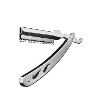 FRCOLOR Manual Razor Full Stainless Steel Vintage Not Include Blade Foldable Barber Razor Scraper Razor Beard Salon Haircut Tools for Men Use