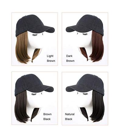 Lanbowo Light Brown Baseball Cap with Short Hair Wigs - Stylish Synthetic Bob Hat for Women | Summer Essentials - Buy Online on GoSupps.com