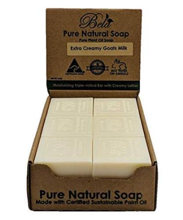 Bela Goats Milk Triple French Milled Soap Bars - 12 Pack, 3.3 oz. each | Moisturizing & Creamy Formula | Natural Ingredients - Buy Online on GoSupps.com