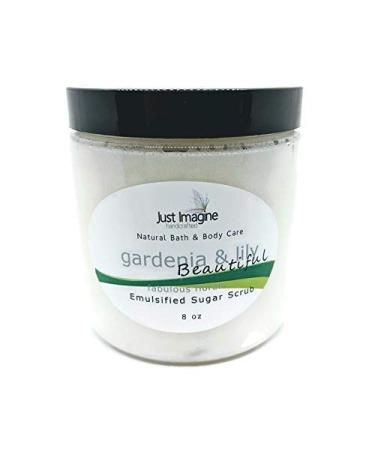 Just Imagine Handcrafted - Gardenia & Lily Emulsified Sugar Body Scrub All Natural Handmade 8 oz