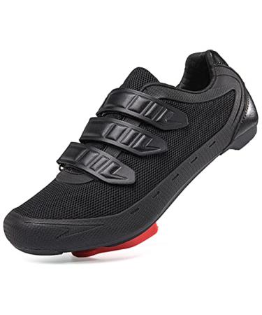 NOXNEX Men Women Cycling Shoes Compatible with Peloton SPD Pedal Indoor Road Cycling Shoes 10 Women/8 Men Black