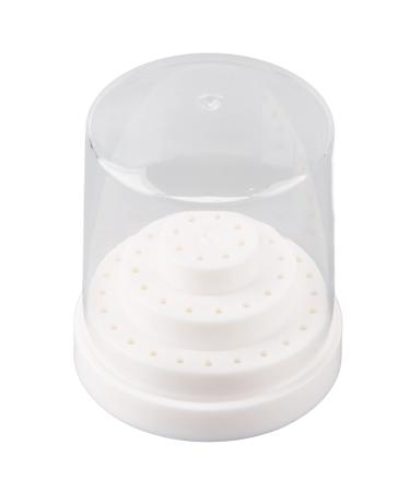 Easy to carry Neat and clean nail drill case nail drill container for home salon shop(white)