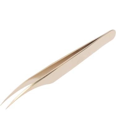 Eyelash Extension Tweezers - Stainless Steel Pearl Golden Curved Tweezers for Beauty Salons & Eyelash Transplantation - Buy Online on GoSupps.com