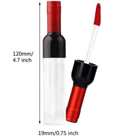 Healthcom 10 Pcs 5ml Empty Wine Bottle Shaped Lip Gloss Tubes - Mini Refillable Clear Lip Glaze Vials for DIY Makeup - Buy Online on GoSupps.com