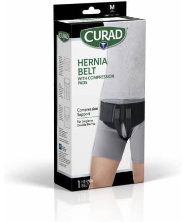 Curad Hernia Belt with Compression Pads Black Medium | Optimal Support for Hernia Relief - Buy Online on GoSupps.com