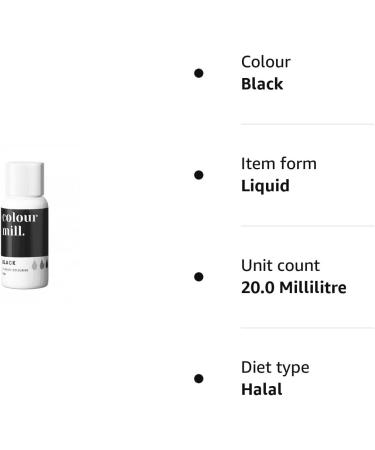 Colour Mill Edible Food Paint - 20ml Black - Buy Online on GoSupps.com