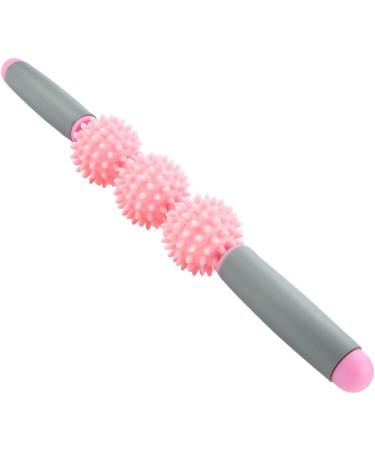 Portable Massage Tab with 5 Cellulite Balls - Yoga Stick & Muscle Roller for Deep Tissue Relief | Pink - Buy Online on GoSupps.com