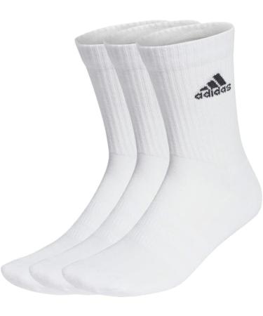 Adidas Unisex Kids Cushioned Crew Socks - 3 Pairs (Sizes 40-42) - White/Black - Comfortable & Durable Kids Socks for All-Day Wear - Buy Online on GoSupps.com