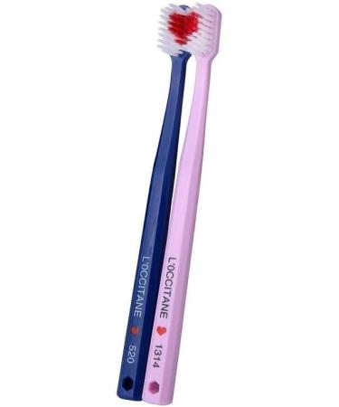 Solajun Couple Toothbrush Set - Heart-Shaped Soft Bristle Oral Brushes, Lover Gift (Blue/Pink) - Buy Online on GoSupps.com