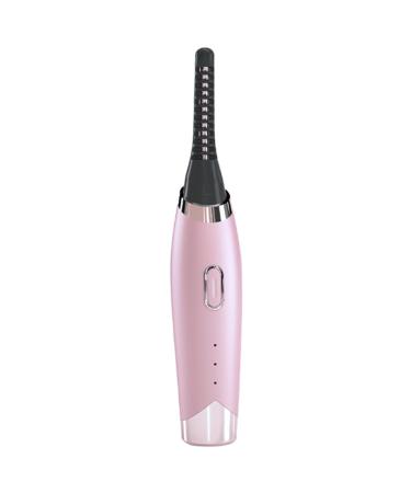 Housoutil Eyelash Curler Rechargeable Eyelash Brush 3 Temperature Gears Eyelash Brush Mini Natural Eye Lashes Curling Hot Lash Curler Beauty Tool Eyelashs Pink Abs Curling Iron USB