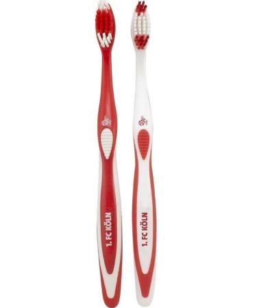 1. FC K ln toothbrush set of 2 medium red-white toothbrush