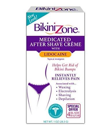 Bikini Zone Medicated After Shave Crme - Instantly Stop Shaving Bumps, Irritation, Redness & Itching in Sensitive Areas - Gentle Formula - Dermatologist Approved & Stain-Free (1 OZ)