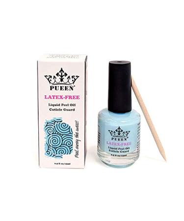 PUEEN New Latex free, Liquid Tape Peel Off Cuticle Guard Skin Barrier Protector Nail Art, Odor Free 15ml, Blue - BH000929