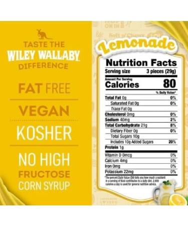 Wiley Wallaby Soft & Chewy Licorice - Lemonade Flavored Liquorice- Fat Free - Vegan - No High Fructose Corn Syrup-284g 1Pack - Buy Online on GoSupps.com