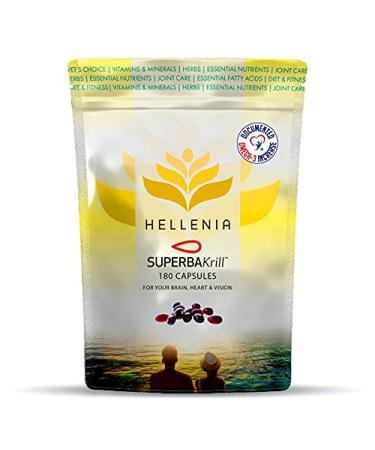 Hellenia Superba Krill 100% Antarctic Krill Oil Capsules 500mg | Natural Source of Astaxanthin & DHA | Pure | Highest Purity Lowest Sodium 3 Month Supply