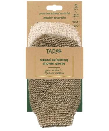 TADA Natural Beauty Exfoliating Gloves Shower  Body Scrubber  Body Massage and Body Scrubs for Bath and Shower