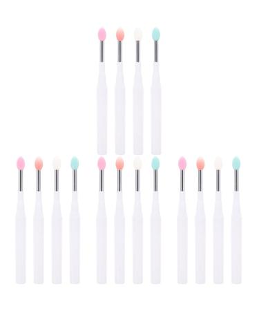 16 Pcs Silicone Lip Brush with Lid Lip Mask Cosmetics Lip Balm Makeup Beauty Supplies Cosmetic Lipstick Silicone Lipstick Eyeshadow Brush Eyeshadow 11.4x1cmx4pcs As Shownx4pcs