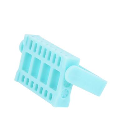 AUklOPVZZ Nail Drill Bits Holder 16 Holes Lightweight Containers Storage Box Adjustable Showing Stands Manicure Drill Accessory Blue
