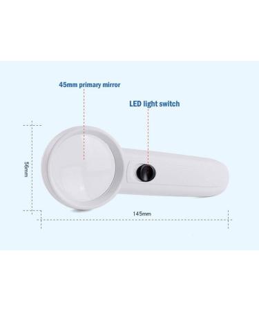 Magnifying Glasses Educational Hobby Magnifiers 5 Times Hand-Held Magnifying Glass with Light Led Light Source Comfortable Anniversary - Buy Online on GoSupps.com