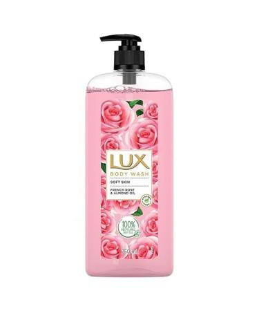 Body Wash Soft Skin French Rose & Almond Oil Super Saver XL Pump Bottle with Long Lasting Fragrance Glycerine Paraben Free Extra Foam 750 ml