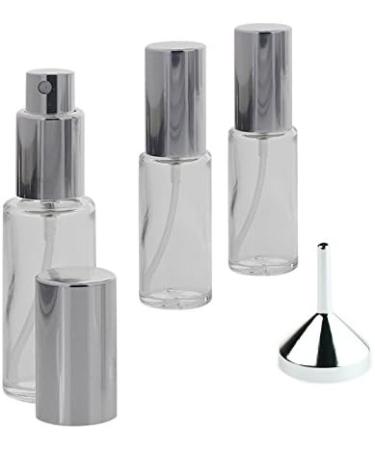 Buy Round Clear Glass Kosmetex 20ml Bottle with Silver Atomizer & Funnel - Perfect for Travel & DIY - International Shipping - Buy Online on GoSupps.com