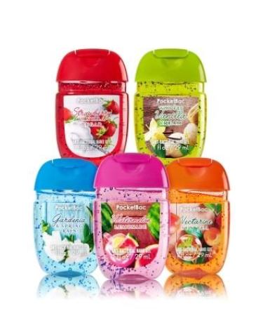 Bath and Body Works Anti-Bacterial Hand Gel 5-Pack PocketBac Sanitizers - Assorted Scents - 1 fl oz - Buy Online on GoSupps.com