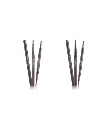 NOLITOY 2pcs 2 1 Eyebrow Pen Brow Brush Eyebrow Pencils Double Head Makeup Tools To Rotate