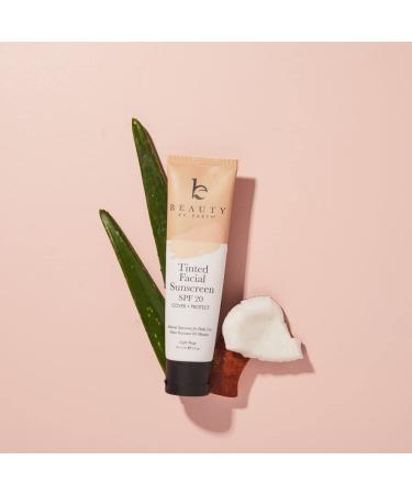 Natural Tinted Sunscreen SPF 20 - Organic Broad Spectrum Sunblock Lotion for Face - Zinc Oxide Moisturizer - Facial Sunscreen (Light Beige) - 2 Fl Oz - Buy Online on GoSupps.com