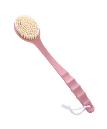 Back brush baths with long stems of care brushes shower brush body-friendly stem natural bristles wooden stem skin peeling brown wood length 36 cm pink