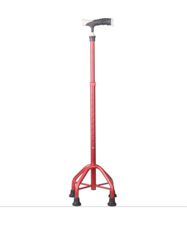 PSMPENG LRVTREC Crutches Old Man Four-Foot Crutches Disabled Four-Foot Stick Telescopic Aluminum Anti-Skid Walker Red 99 (Color : Red Size : 99) Red 99