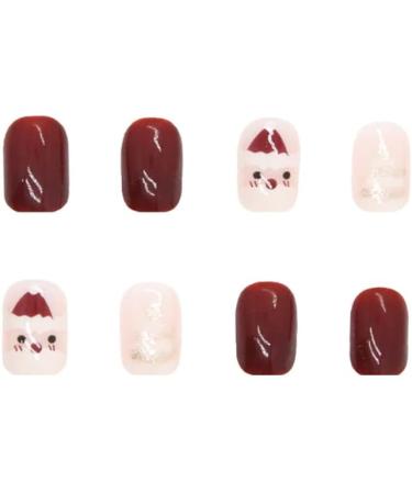 Carufin 24Pcs Christmas Tree Love Short Fake Nails Pearl Flowers Dog Rabbit Acrylic False Nails Press on Nails for Women Girls (A) - Buy Online on GoSupps.com