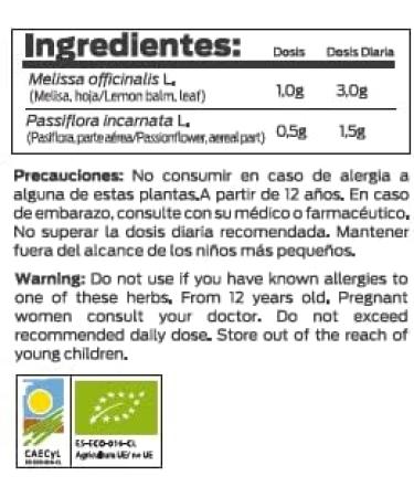  HELPS PHARMADUS BOTANICALS HELPS INFUSIONS - Relaxing infusion with organic lemon balm and passionflower. Organic relaxing tea to aid sleep and promote relaxation. Box of 20 tea bags. - Buy Online on GoSupps.com