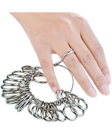 Ring Sizer Measuring Tool Set - 31 Pieces Metal Gauge for Jewelry Sizing with Half Sizes - Buy Online on GoSupps.com