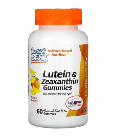 Doctor's Best Lutein & Zeaxanthin Supports Eye Health High Potency 60 Delicious Gummies Oxidative Stress Protection & Vision