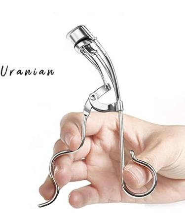 Uranian Beauty Eyelash Curler - Curved Makeup Tool for Women & Girls | Silver | International Shipping - Buy Online on GoSupps.com