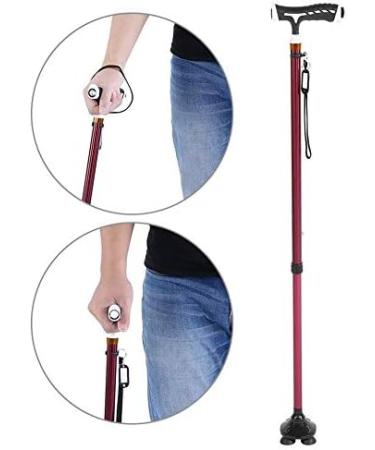 SilteD T-Shaped Handle Cane 2 Section Aluminum Lightweight Non-Slip Walker Crutches Height Adjustable with Handle 4-Pronged Pivot for Seniors Disabled Crutches - Buy Online on GoSupps.com
